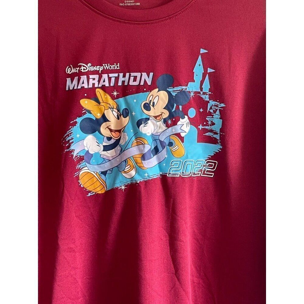 Run Disney 2022 MARATHON Mickey Minnie Mouse Adult Shirt L Walt Disney World - Picture 3 of 7
